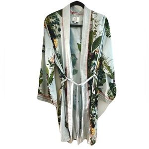 Ted Baker Floral Light Blue Kimono/Robe. Machine Washable. Excellent Cond Sz L